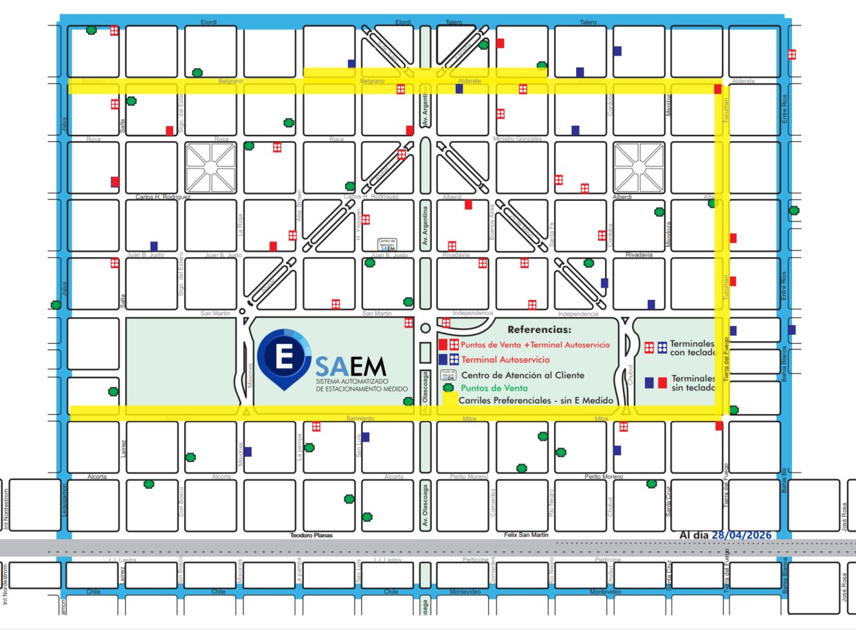 mapa estacionamiento puntos SAEM estacionamiento medido